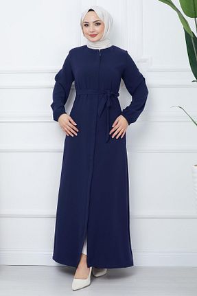 مانتو بلند حجاب سرمه ای زنانه hafsamina - کد 806345930