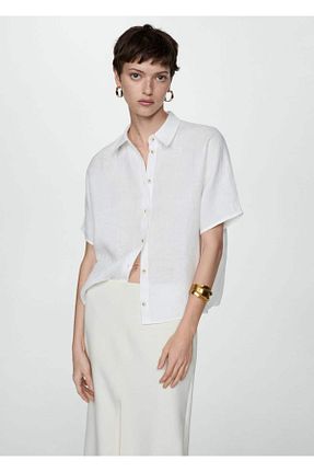 پیراهن سفید زنانه سایز بزرگ MANGO - کد 827580167