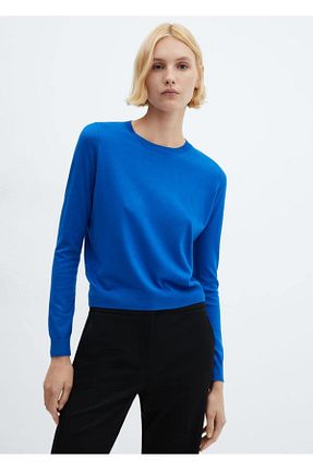 پلیور آبی زنانه ساده MANGO - کد 822182103