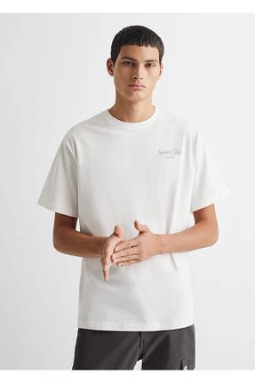 تیشرت سفید مردانه رگولار MANGO Teen - کد 791396682