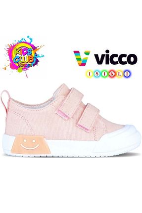کفش اسنیکر صورتی بچه گانه چسبی Vicco - کد 831981236
