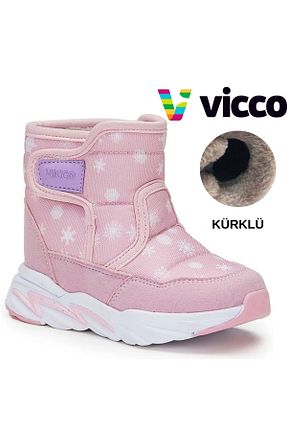 بوت / نیم بوت صورتی بچه گانه پاشنه تخت Vicco - کد 790616947