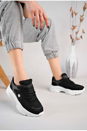 کفش اسنیکر مشکی زنانه بند دار KCMN - کد 815074077