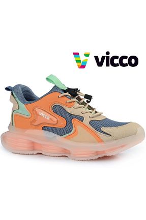 کفش اسنیکر آبی بچه گانه چرم مصنوعی Vicco - کد 689304918