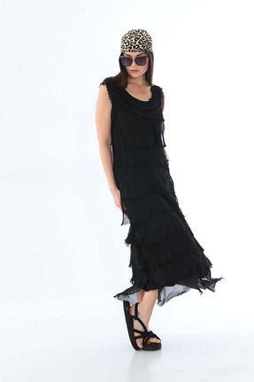 لباس مشکی زنانه بافتنی Bohem Stil - کد 334830080