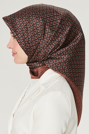 روسری قهوه ای پلی استر Armine - کد 808299454