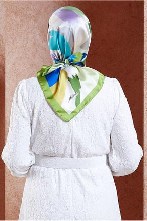 روسری سبز پلی استر Alvina - کد 858259164