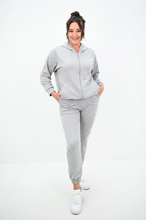ست گرمکن سایز بزرگ طوسی زنانه سایز بزرگ Koza Butik - کد 855964356