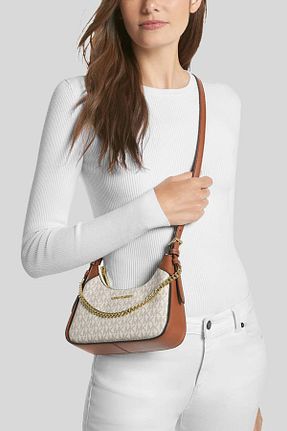 کیف پستچی بژ زنانه Michael Kors - کد 857177085