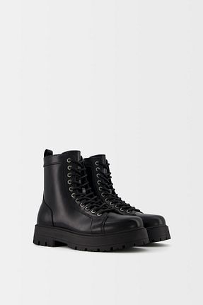بوت / نیم بوت مشکی مردانه پلی اورتان Bershka - کد 858161201