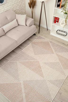 فرش بژ زیره ضد لغزش Serente Home - کد 858171722