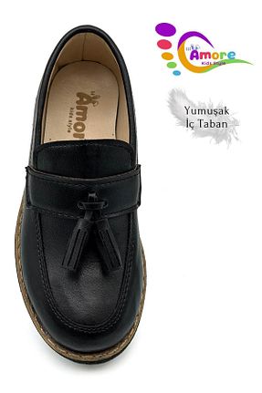 کفش کلاسیک مشکی بچه گانه چرم لاکی sermoda - کد 857864990