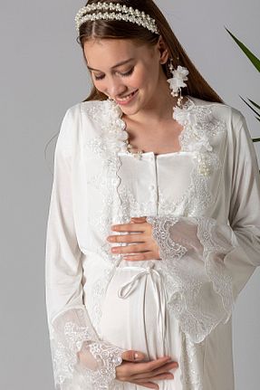 ست لباس راحتی بارداری نباتی زنانه پنبه ای ByLohusa - کد 468246433