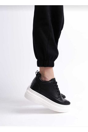 کفش اسنیکر مشکی زنانه بند دار BENNU DERMO FASHİON - کد 855086089