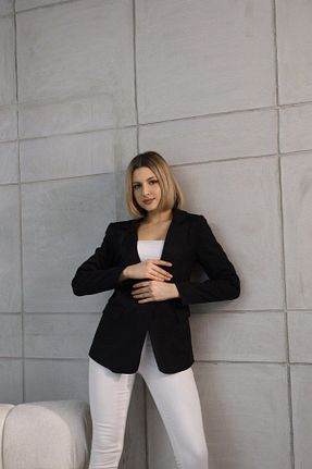 کت بلیزر مشکی زنانه پلی استر msm fashion - کد 813924065