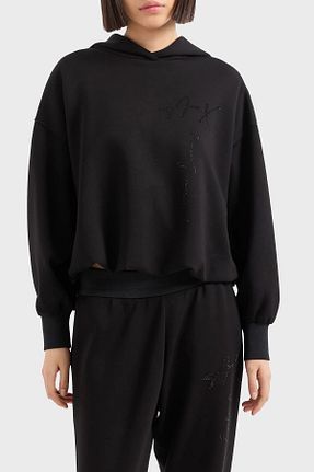 سوئیشرت مشکی زنانه ساده Armani Exchange - کد 858290749