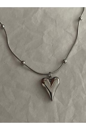 گردنبند استیل ( فولاد ) سفید زنانه روکش نقره vense - کد 322472823