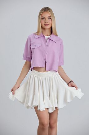 دامن سفید زنانه پنبه ای Space Fashion - کد 845602021