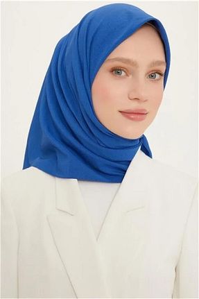 روسری آبی پنبه پلی استر Armine - کد 734934244