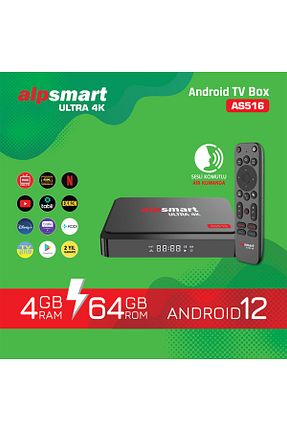 مدیا پلیر مشکی 4K ALPSMART - کد 856067235