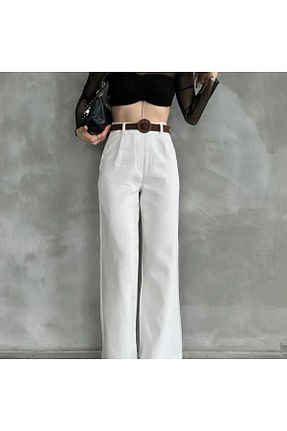 شلوار سفید زنانه پارچه Butik - کد 844616345