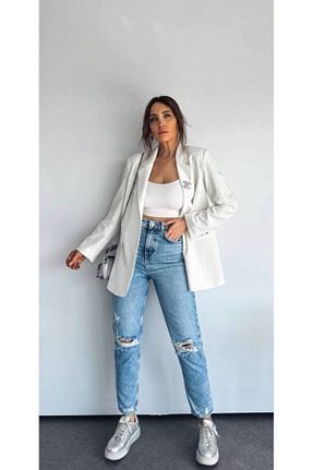 شلوار جین آبی زنانه پاچه ساده ayday butik - کد 818797227