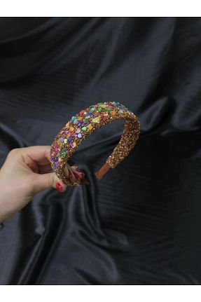 تاج نارنجی زنانه سنگ کریستال MegssStore - کد 824727328