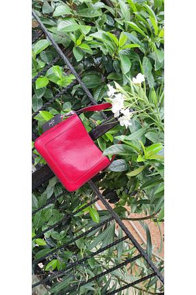 کیف پستچی قرمز زنانه چرم خالص valentina victoria - کد 858339264