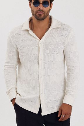 پیراهن نباتی مردانه رگولار MADZEYMODA - کد 858182067