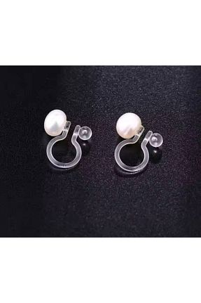 گوشواره جواهر قهوه ای کلیپس دار 1PARÇAMAVİ - کد 850729492