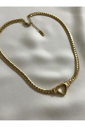 گردنبند استیل ( فولاد ) طلائی زنانه استیل (فولاد) kmer - کد 824853851