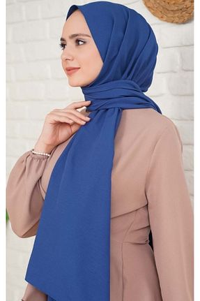 شال آبی زنانه پنبه ای Trablus - کد 736833884