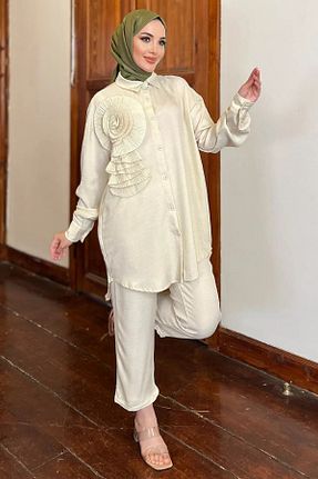ست بالاتنه و پائین تنه حجاب طوسی زنانه رگولار Julude - کد 858306527