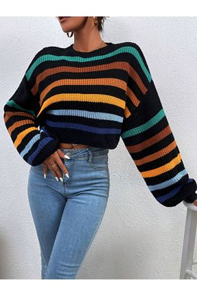 پلیور مشکی زنانه اورسایز Dier Moda - کد 808029241