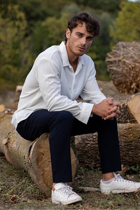 پیراهن سفید مردانه اورسایز AHTAPOTMODA - کد 858290472
