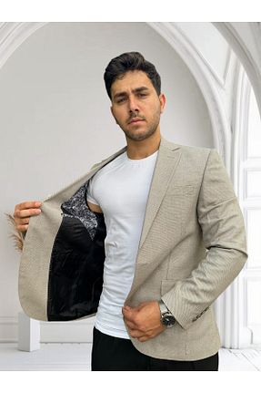 کت بژ مردانه اسلیم Luisero - کد 858309702