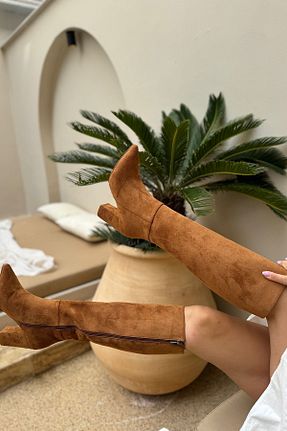 چکمه قهوه ای زنانه جیر SHOEBELLAS - کد 858319358