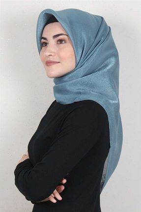 روسری فیروزه ای ساده PİRAMİT - کد 305367453