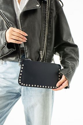 کیف دوشی سرمه ای زنانه چرم مصنوعی ESTUTE - کد 858362903