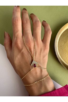 شاهمران جواهر صورتی زنانه روکش طلا ringbox - کد 846778039