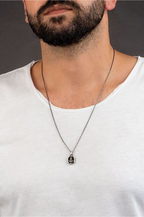 گردنبند نقره طوسی مردانه 925 عیار So Chic - کد 153698971