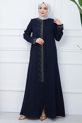 مانتو بلند حجاب سرمه ای زنانه hafsamina - کد 805984819