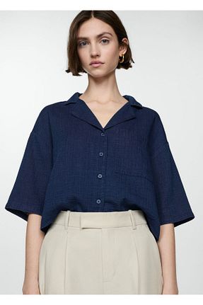پیراهن آبی زنانه رگولار MANGO - کد 829358929