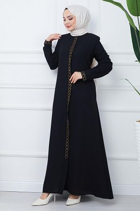 مانتو بلند حجاب مشکی زنانه hafsamina - کد 806346134