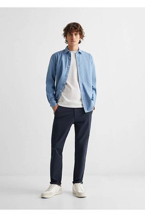پیراهن آبی مردانه رگولار MANGO Teen - کد 787876527