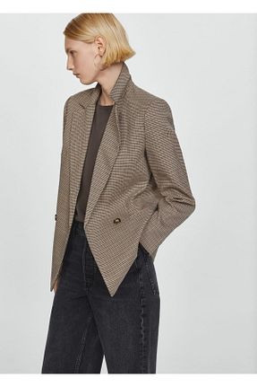 کت قهوه ای زنانه رگولار MANGO - کد 783546842