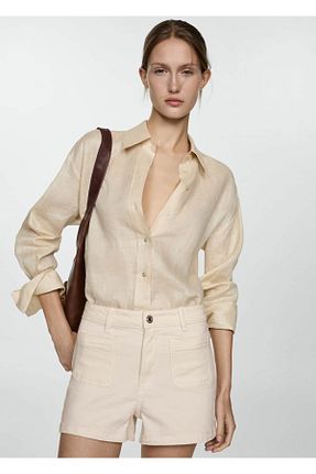 شلوارک و برمودا سفید زنانه پارچه MANGO - کد 830344782