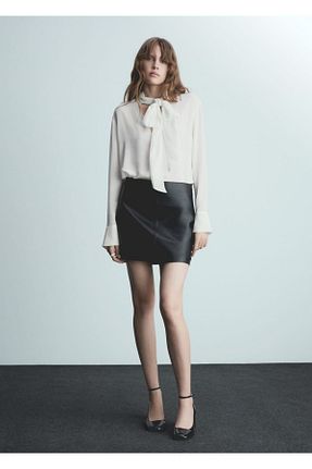 بلوز سفید زنانه ساده MANGO - کد 858212531