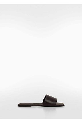 صندل قهوه ای زنانه پاشنه تخت MANGO - کد 833125267