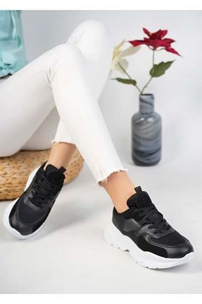 کفش اسنیکر مشکی زنانه بند دار KCMN - کد 729605643